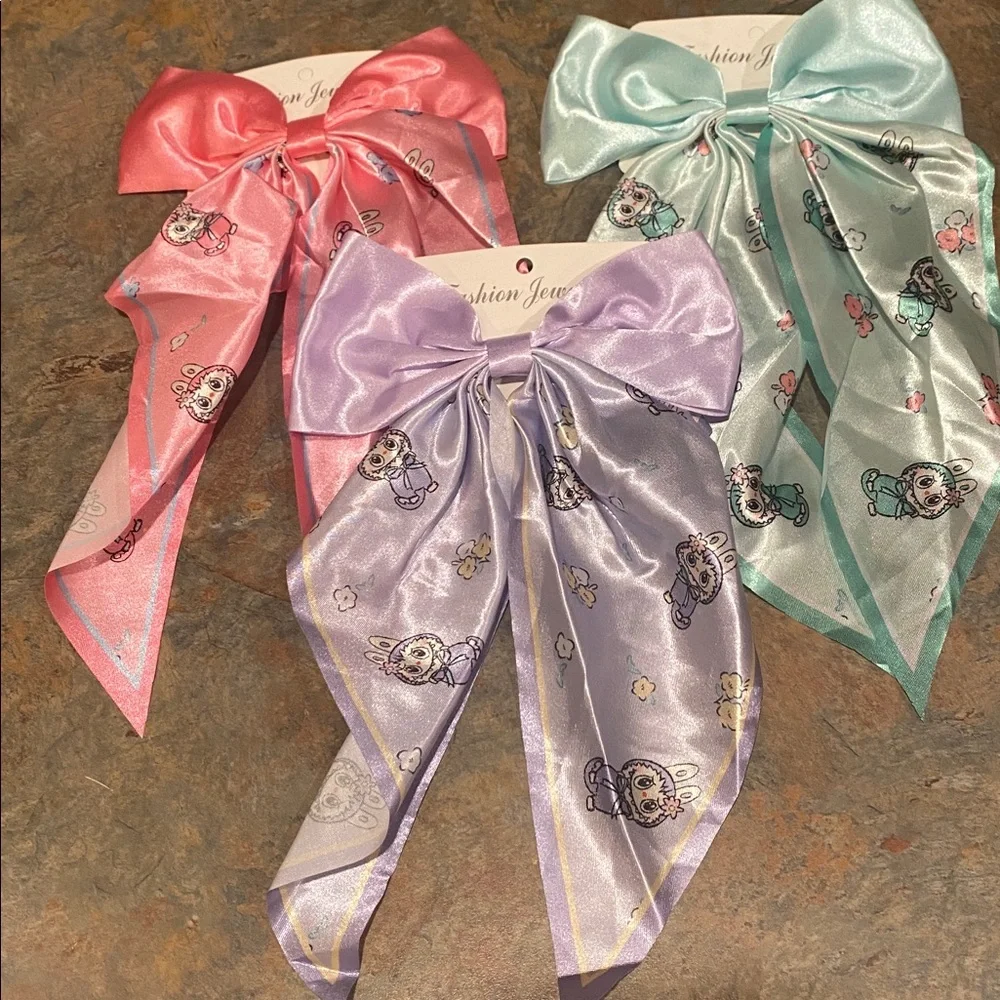 Monster Inspired Set of Three Hair Bows/Clip NWT